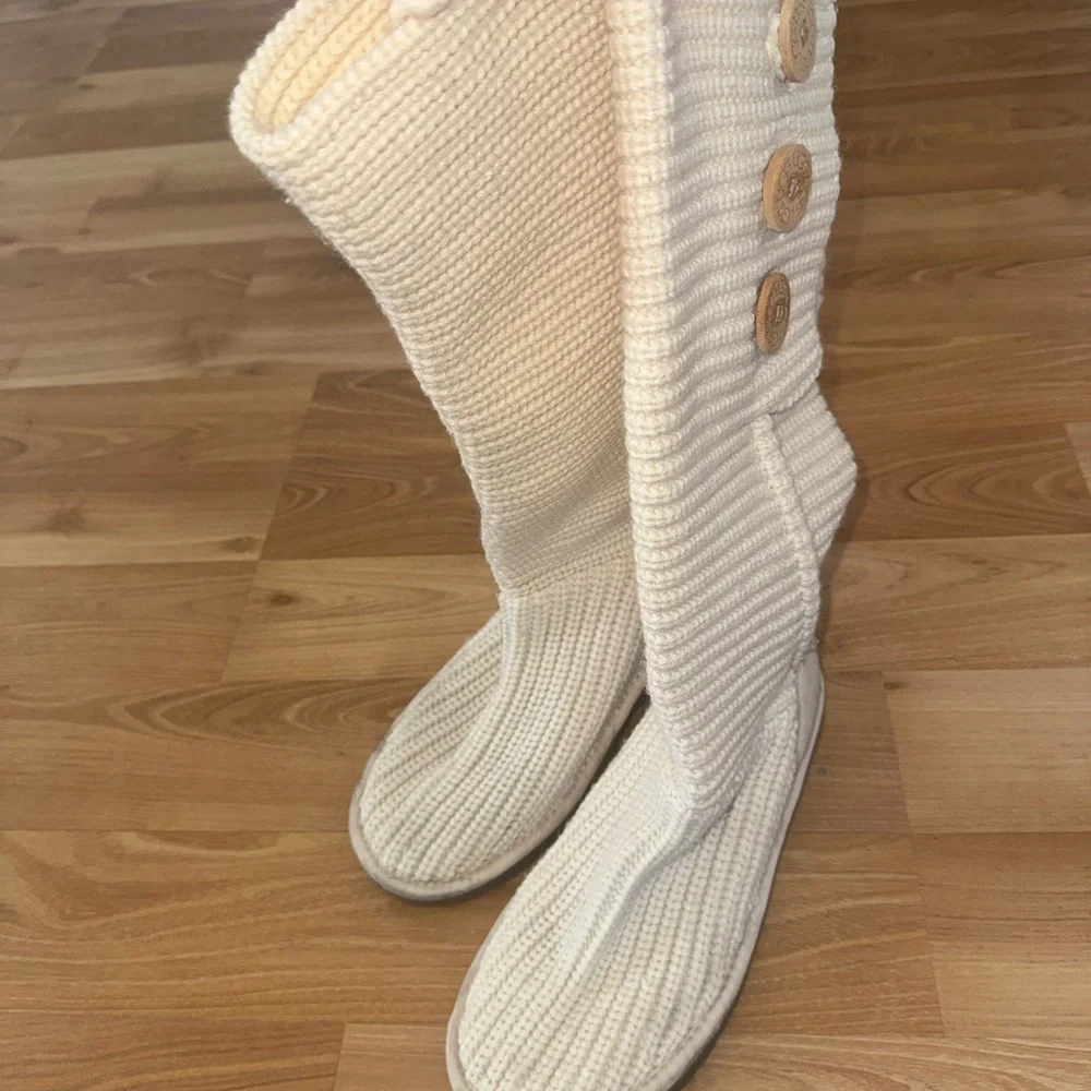 UGG Classic Cardy Boots Cream Knit Classic Short or Tall Boots